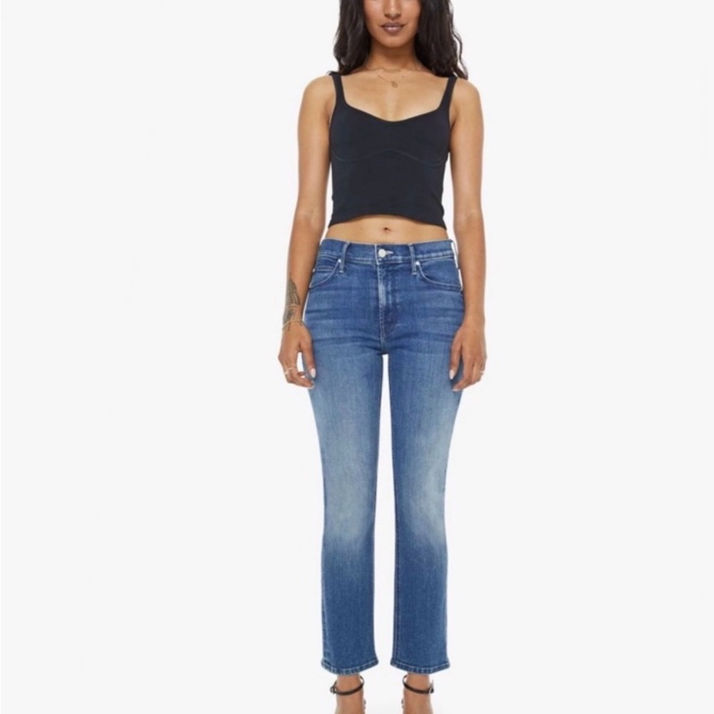MOTHER Lil' Mid Rise Dazzler Ankle Jeans in Blue